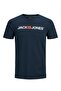 Jack&jones Crew Neck Large Size Navy Blue Men's Organic Cotton T-shirt12184987 - 5