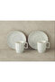 Angely New Bone China 4 Pieces Coffee Cup Set for 2 Persons Gray - 3