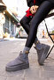 ICARY WOMEN'S GREY Genuine SUEDE ULTRAMINI BOOTS - 7