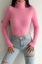 Women's Pink Standard Size Plush Knitwear Throat Sweatshirt - 2
