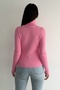 Women's Pink Standard Size Plush Knitwear Throat Sweatshirt - 6