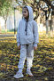 Pearl Textile kangaroo pocket hooded unisex girl boy child tracksuit set - 7