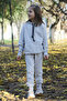 Pearl Textile kangaroo pocket hooded unisex girl boy child tracksuit set - 6