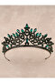 Crystal Embellished Bridal Queen Tiara, Sparkling Princess Tiara, Wedding Tiara, Authentic Tiara, Green - 2
