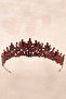 Crystal Stoned Bridal Wedding Crown Claret Red Special for Wedding and Henna Night - 6
