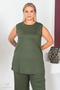 Plus Size Comfort Model Capri 2-Piece Suit with Elastic Waist and Pocket Capri Shorts Top-Top 2-Piece Set - 6