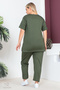 Plus Size Comfort Model 2-Piece Set with Elastic Waist Trousers Tunic T-Shirt Double Top-Bottom Set - 6