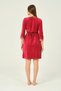 Embroidery And Lace Detailed Cotton Velvet Dress With Zipper Pockets - 5