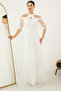 Shoulder Detail Long Lace Evening Dress 13328 - 3