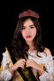 Denver Embellished Queen Tiara Bridal Henna Night Tiara Burgundy