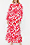 Brick Patterned Half Placket Wide Fit Cotton Woven Dress TCTSS23EB00222 - 4