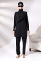 Long Sleeve Ruffle Knitted Flexible Pants Closed TESETURE SWIMSUIT SET