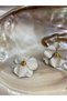 Women's White Flower Model Earrings - Floral Earrings - 2