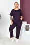 Plus Size Comfort Model 2-Piece Set with Elastic Waist Trousers Tunic T-Shirt Double Top-Bottom Set - 4