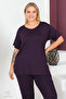 Plus Size Comfort Model 2-Piece Set with Elastic Waist Trousers Tunic T-Shirt Double Top-Bottom Set - 7