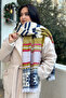 Winter Themed Color Block Soft Touch Thick and Wide Premium Scarf (200 cm X 60 cm)