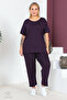 Plus Size Comfort Model 2-Piece Set with Elastic Waist Trousers Tunic T-Shirt Double Top-Bottom Set - 3