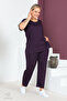 Plus Size Comfort Model 2-Piece Set with Elastic Waist Trousers Tunic T-Shirt Double Top-Bottom Set - 5