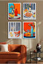 4 Piece Framed Painting Set Presentation, Vase, Wine, Poster Painting D-041