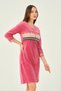 Lace And Embroidery Detailed Zippered Pocket Cotton Velvet Dress - 4