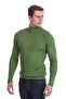 Green Slim Fit Ribbed Turtleneck Wool Knitwear Sweater - 4