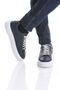Casual Navy Blue Leather Sneakers - Lace-up - 5