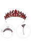 Denver Embellished Queen Tiara Bridal Henna Night Tiara Burgundy - 8