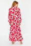 Brick Patterned Half Placket Wide Fit Cotton Woven Dress TCTSS23EB00222 - 6