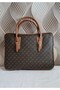 370 Brown Dotted Document Laptop Bag