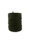Women's Khaki Thermal Winter Fleece Fingers Closed Gloves Drawstring Beanie Neck Collar Cap Set of 3 - 3