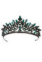 Crystal Embellished Bridal Queen Tiara, Sparkling Princess Tiara, Wedding Tiara, Authentic Tiara, Green - 7