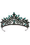 Crystal Embellished Bridal Queen Tiara, Sparkling Princess Tiara, Wedding Tiara, Authentic Tiara, Green - 6