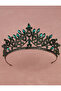 Crystal Embellished Bridal Queen Tiara, Sparkling Princess Tiara, Wedding Tiara, Authentic Tiara, Green - 3