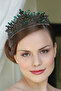 Crystal Embellished Bridal Queen Tiara, Sparkling Princess Tiara, Wedding Tiara, Authentic Tiara, Green - 5