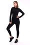 Women's Scuba Fleece Lycra Sport Casual Jumpsuit with Front Zipper Detail, Long Sleeves, and Thumbhole Closure. - 2