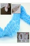 DECORATION MATERIAL RUFFLE PLEATED LACE STRIP RIBBON BLUE 1MT - 3