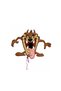 1 Year Old Licensed Tasmanian Devil Themed Foil Balloon Set Cream Number Brown Skin White Blue Balloon - 2