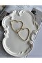 Women's Gold Steel Heart Shaped Hoop Earrings - 2