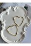 Women's Gold Steel Heart Shaped Hoop Earrings
