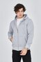Unisex Plain Hooded Zippered Kangaroo Pocket 3 Thread Fabric Full Fit Cardigan - 3