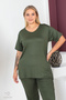 Plus Size Comfort Model 2-Piece Set with Elastic Waist Trousers Tunic T-Shirt Double Top-Bottom Set - 8