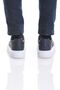 Casual Navy Blue Leather Sneakers - Lace-up - 6