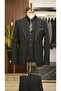 Men's Striped Suit Style Slim Fit Jacket Vest Pants
