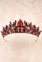 Denver Embellished Queen Tiara Bridal Henna Night Tiara Burgundy - 7