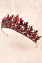 Denver Embellished Queen Tiara Bridal Henna Night Tiara Burgundy - 4