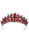 Denver Embellished Queen Tiara Bridal Henna Night Tiara Burgundy - 2