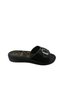 Ge088-010 Women's Black Buckle Orthopedic Sole Daily Walking Slippers