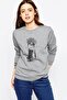 Anime Naruto Printed Gray Women's Knitted Sweatshirt Long Sleeve
