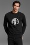 Anime Dragon Ball Printed Black Men's Knitted Sweatshirt Long Sleeve
