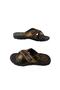 Zl023-010 Men's Brown Cross Model Daily Walking Slippers